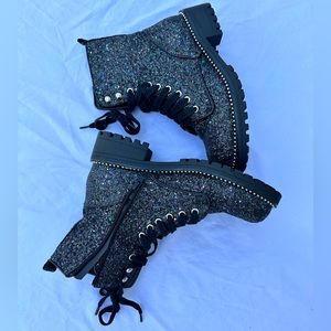 PORTLAND by Portland Boot Company Women's Glitter Lace Up Boot - Eras Tour Ready